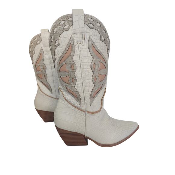 Steve Madden Wynter Boot Multi Croc Leather Western sz 6.5 - Picture 1 of 8